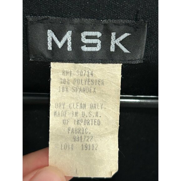 MSK Black Velvet Button-Up Jacket With Shawl Collar Women’s Size L - Picture 5 of 9